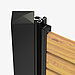 Das Bild zeigt das TRIAS Sichtschutz Anbaumodule FlexCorner in der Farbe Schwarz montiert am Sichtschutzpfosten