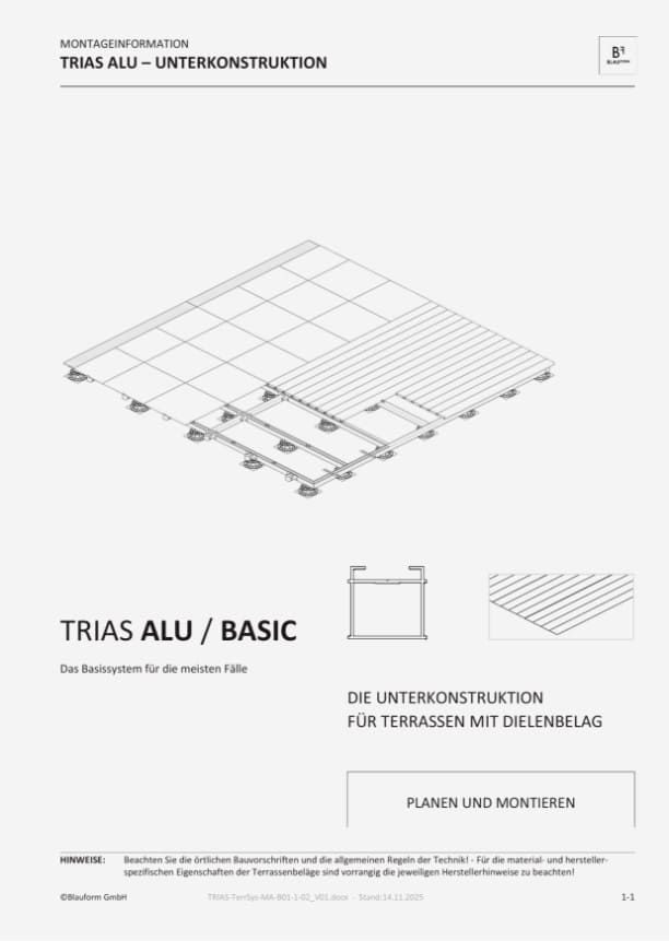 Montageanleitung TRIAS Alu Basic mit Dielenbelag – Vorschau