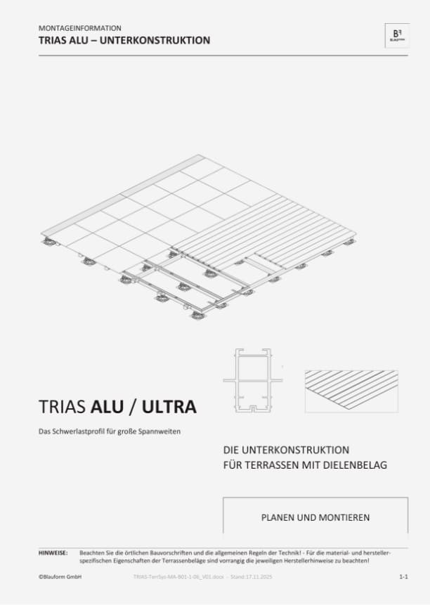 Montageanleitung TRIAS Alu Ultra mit Dielenbelag – Vorschau