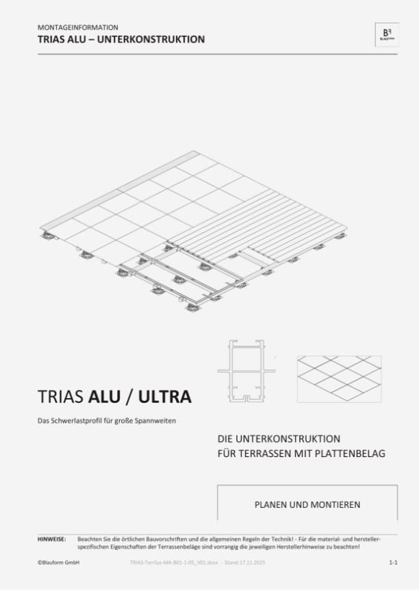 Montageanleitung TRIAS Alu Ultra mit Plattenbelag – Vorschau