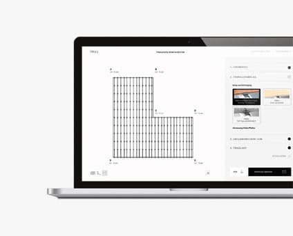 Das Bild zeigt den Online-Terrassenkonfigurator von Trias