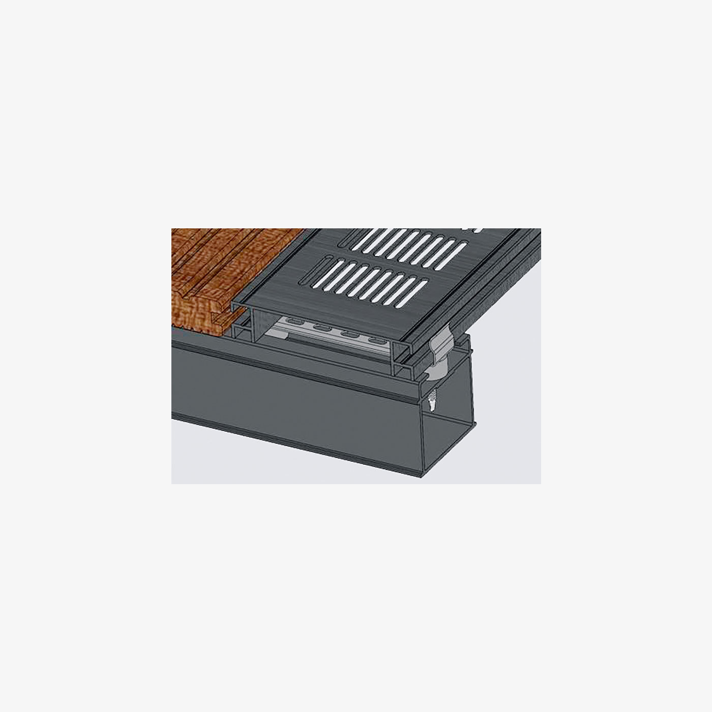 Montage TRIAS Lüftungsgitter auf TRIAS Alu Terrassen-Unterkonstruktion