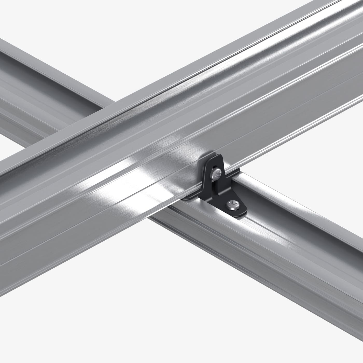 Montage Detailausschnitt – TRIAS ALU Connector-X Flex in Terrassenunterkonstruktion TRIAS ALU
