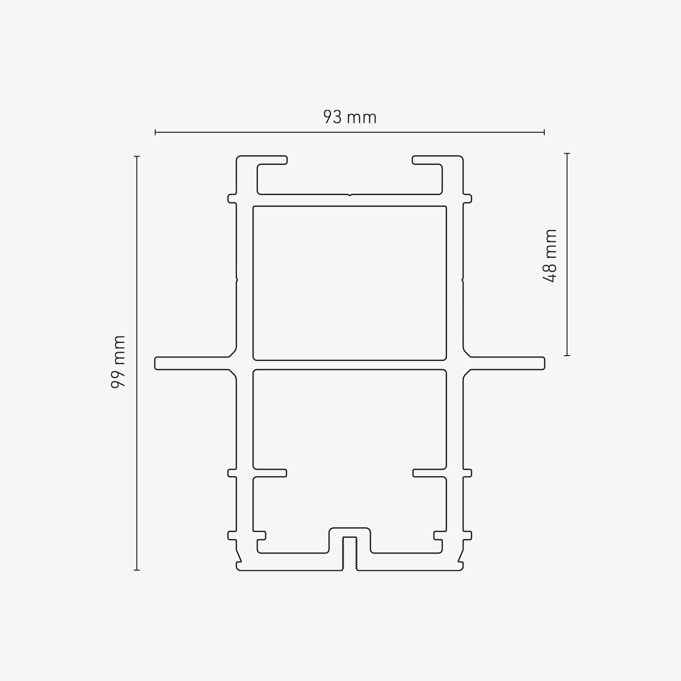 Maßskizze – Terrassenprofil TRIAS Alu Ultra