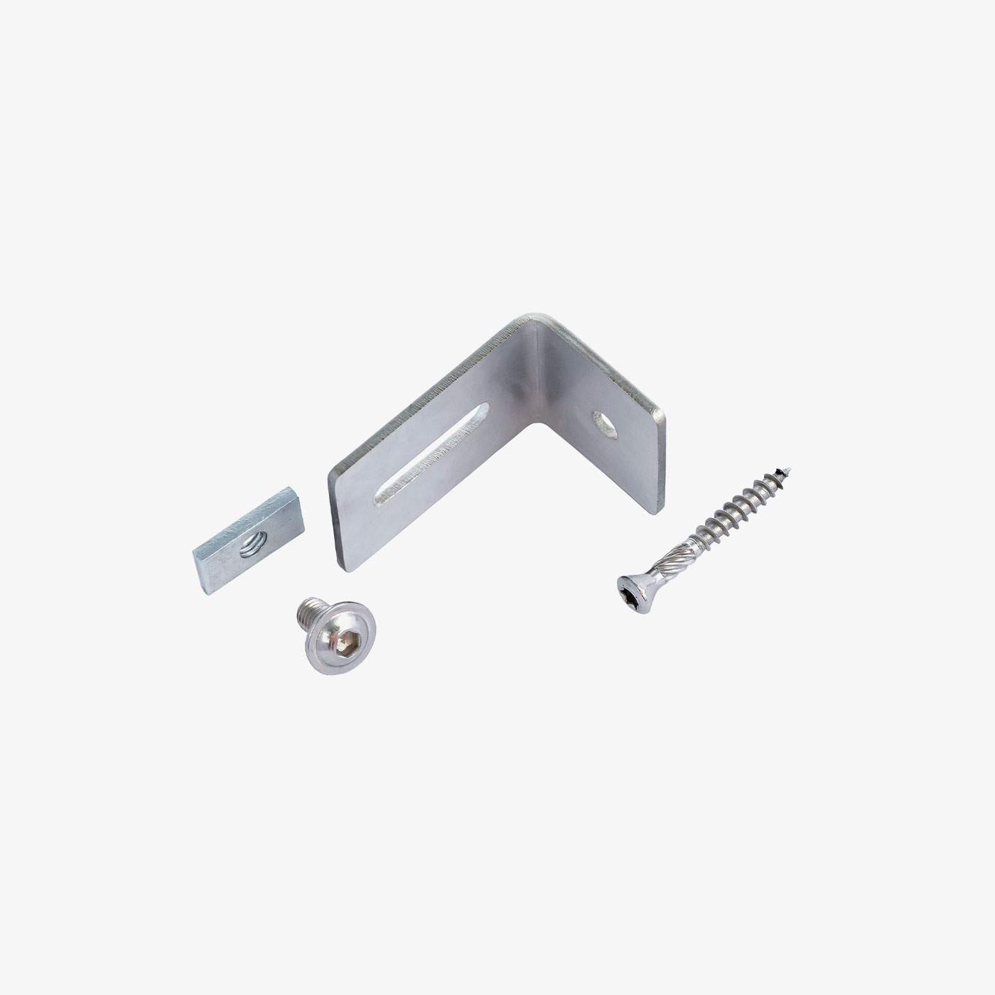 Produktbild – TRIAS Sichtschutz Haltewinkel in der Farbe Silber