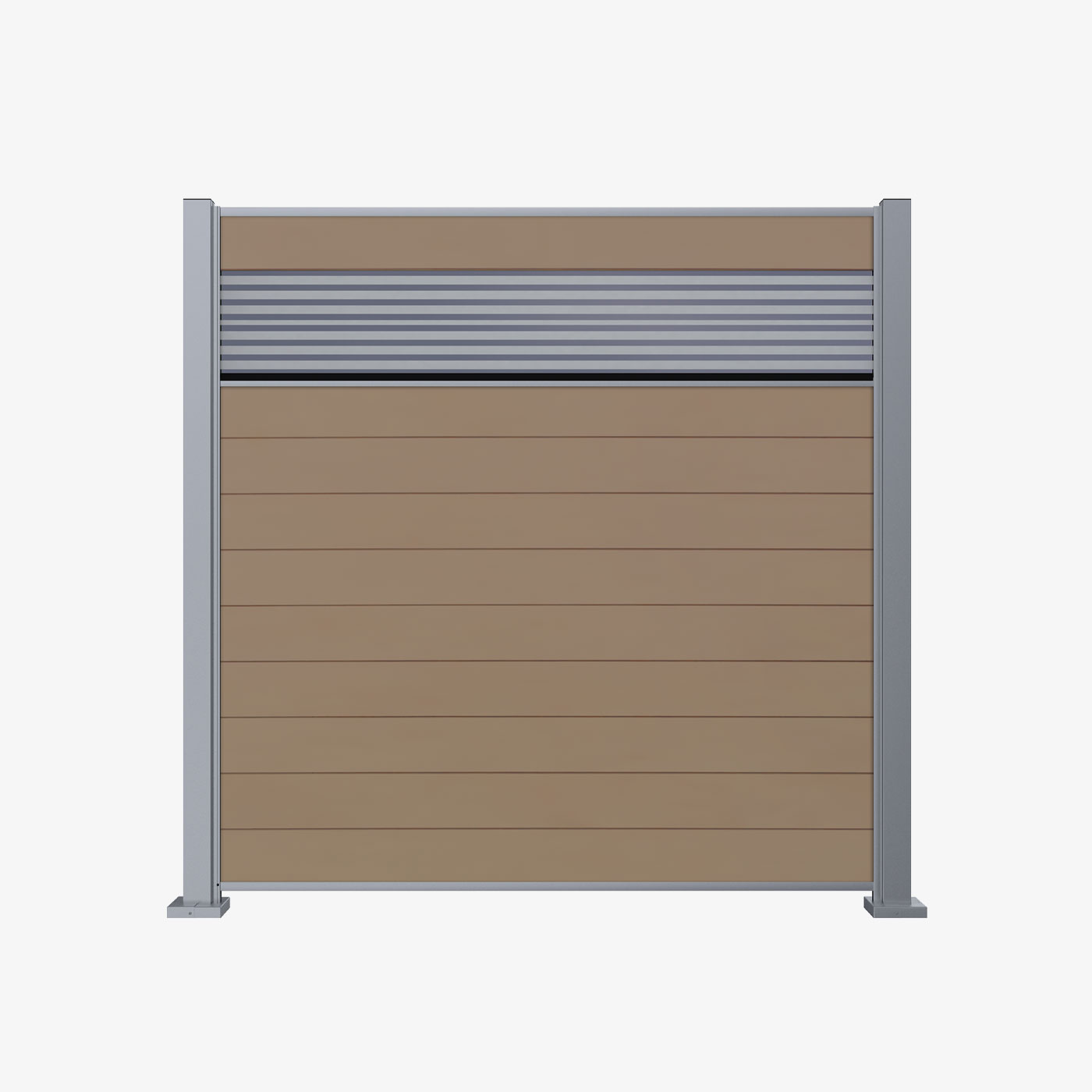 Produktbild – TRIAS Sichtschutz Glaseinsatz Lines mit Rahmen in Silber