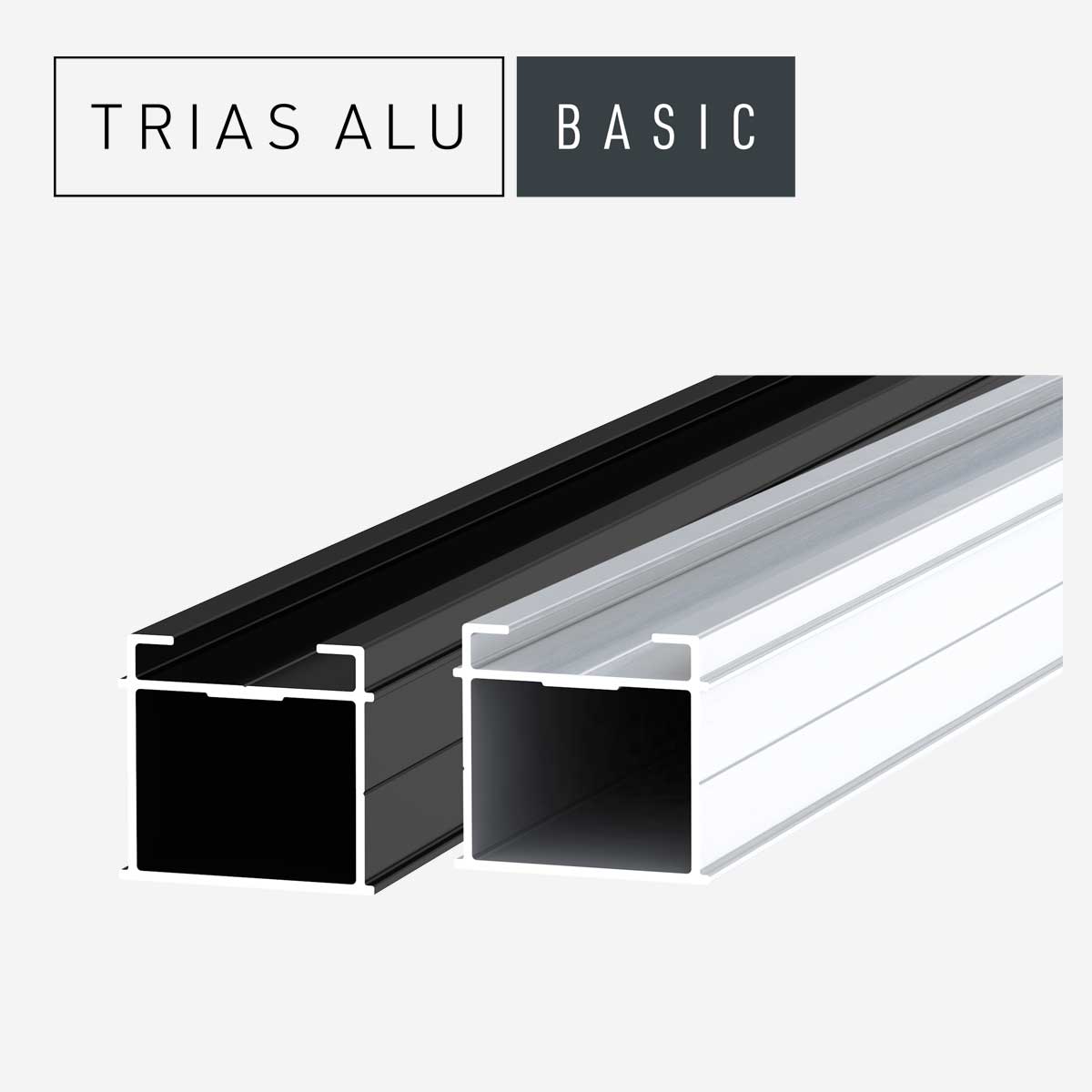 Das Bild zeigt die Terrassenprofile Basic des Systems TRIAS ALU