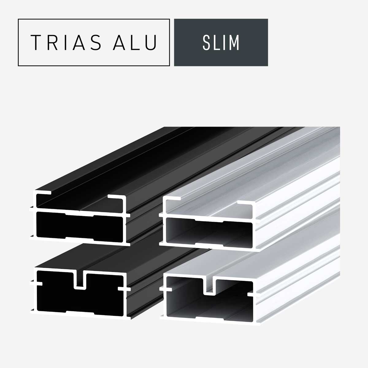 Das Bild zeigt die Terrassenprofile Slim des Systems TRIAS ALU