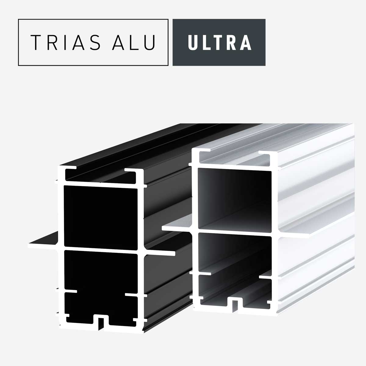 Das Bild zeigt die Terrassenprofile Ultra des Systems TRIAS ALU