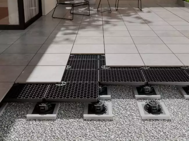 Terrasse-Unterkonstruktion Trias Wabic für Plattenbeläge