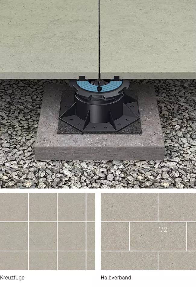 TRIAS CROSS Musterübersicht für die Verlegung von Terrassenplatten