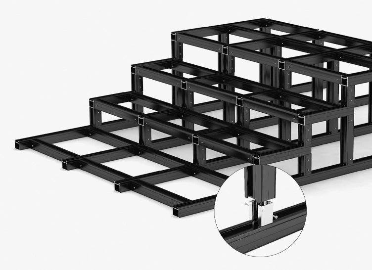 Aaufbau von Stufen mit der TRIAS Alu Terrassenunterkonstruktion