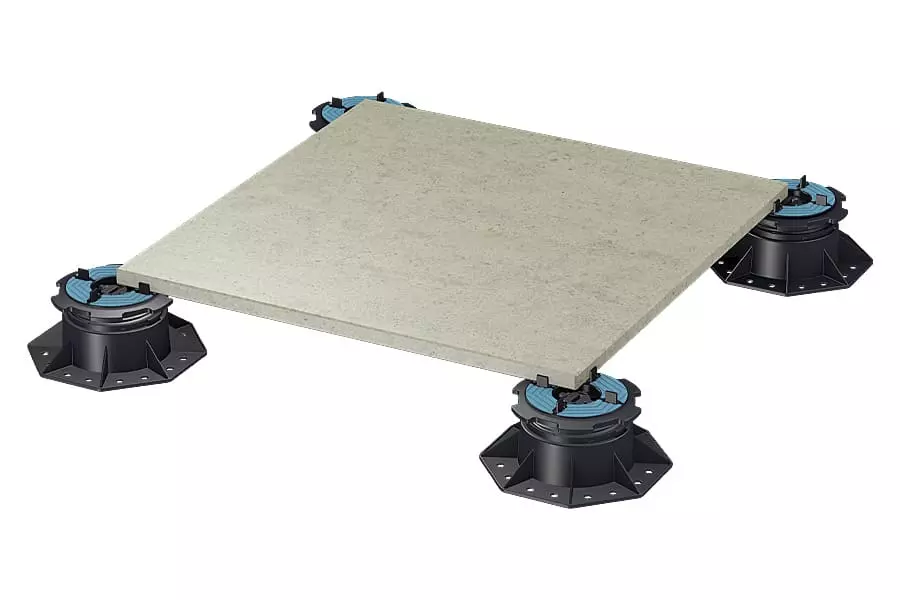 Aufbau TRIAS CROSS für Terrassenplatten auf Stelzlager