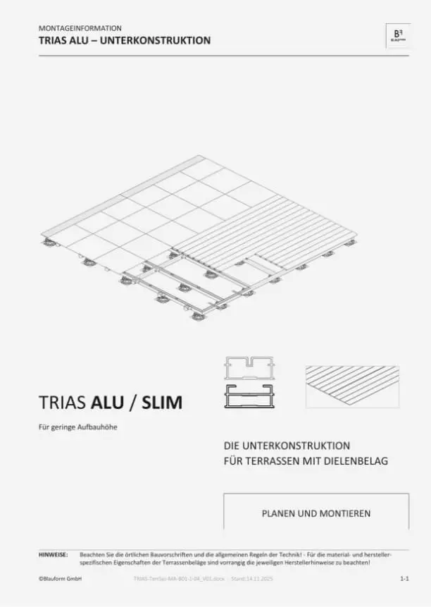 Montageanleitung TRIAS Alu Slim mit Dielenbelag – Vorschau