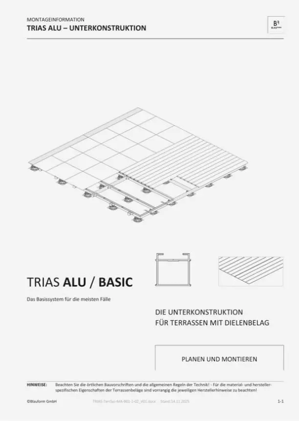 Montageanleitung TRIAS Alu Basic mit Dielenbelag – Vorschau