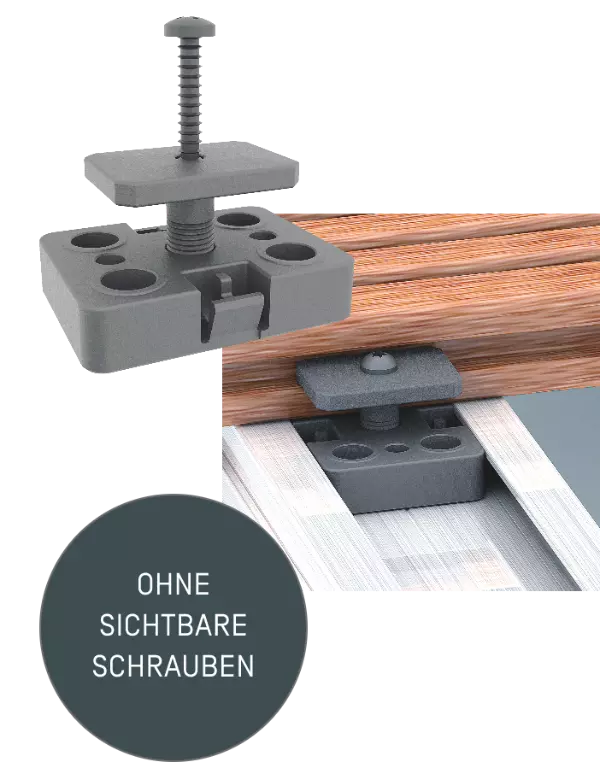 Terrassendielen richtig verlegen und unsichtbar verschrauben mit dem TRIAS Multiclip-T