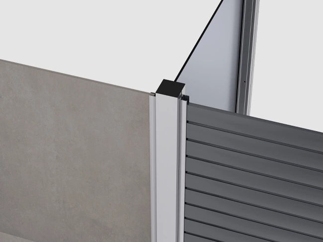 Sichtschutzpfosten mit unterschiedlichen Füllungen