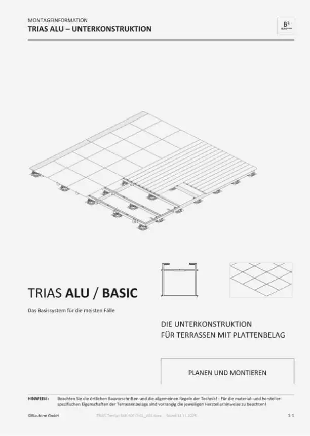 Montageanleitung TRIAS Alu Basic mit Plattenbelag – Vorschau