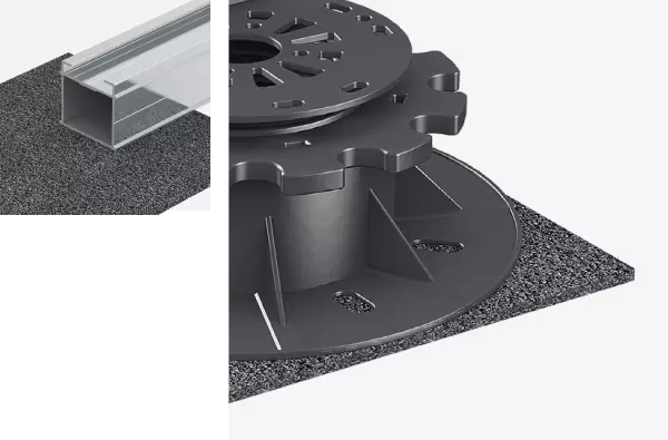 Auflagepad aus Gummigranulat für Terrassen | Trias